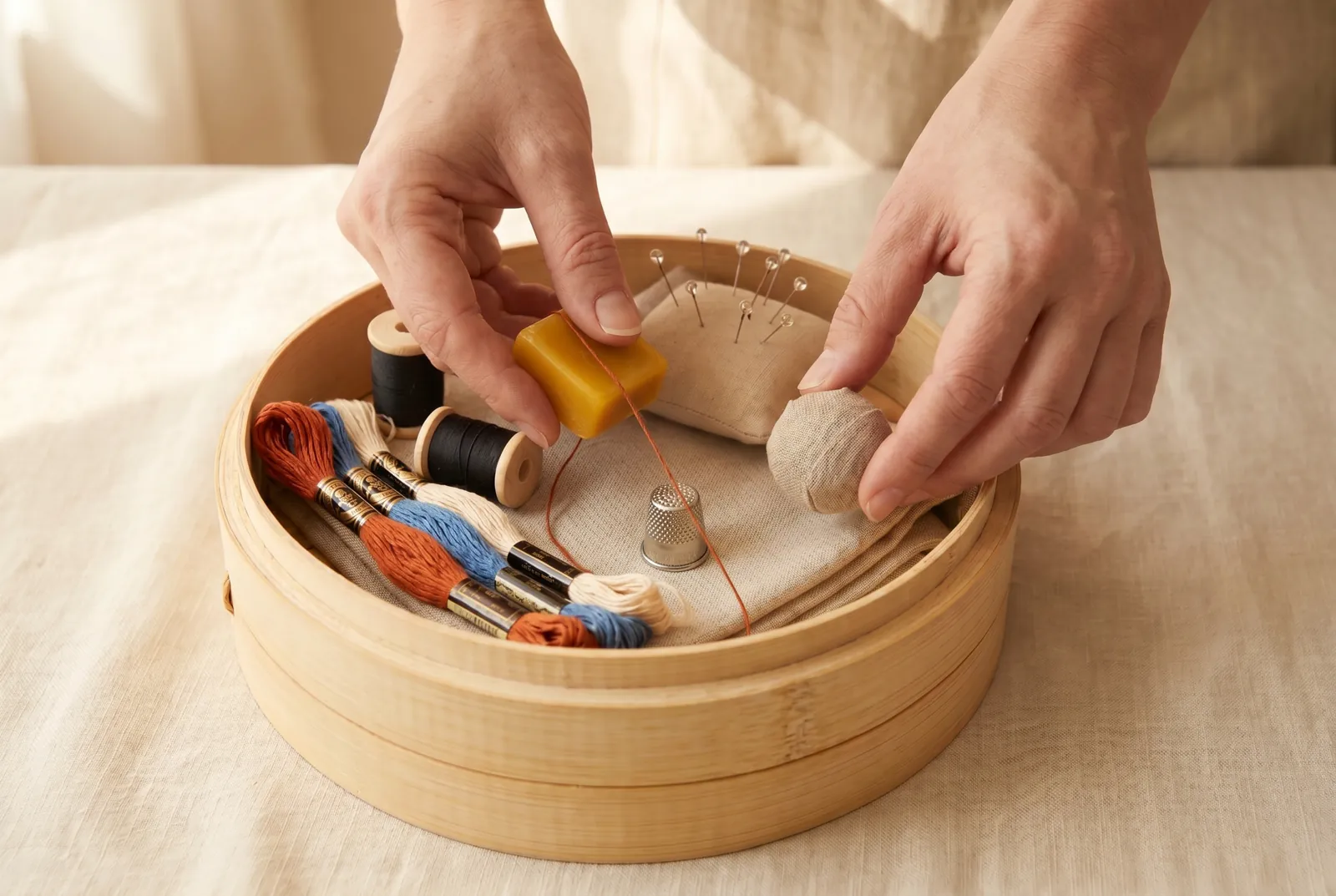 Photo: Add beeswax and an emery ball; they do different jobs, so don't keep them for the same purpose.