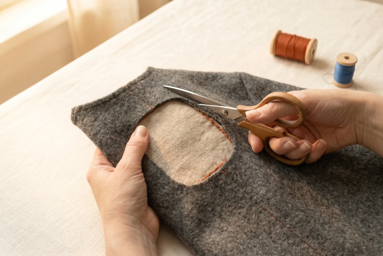 Photo: Turn the garment to the right side.
