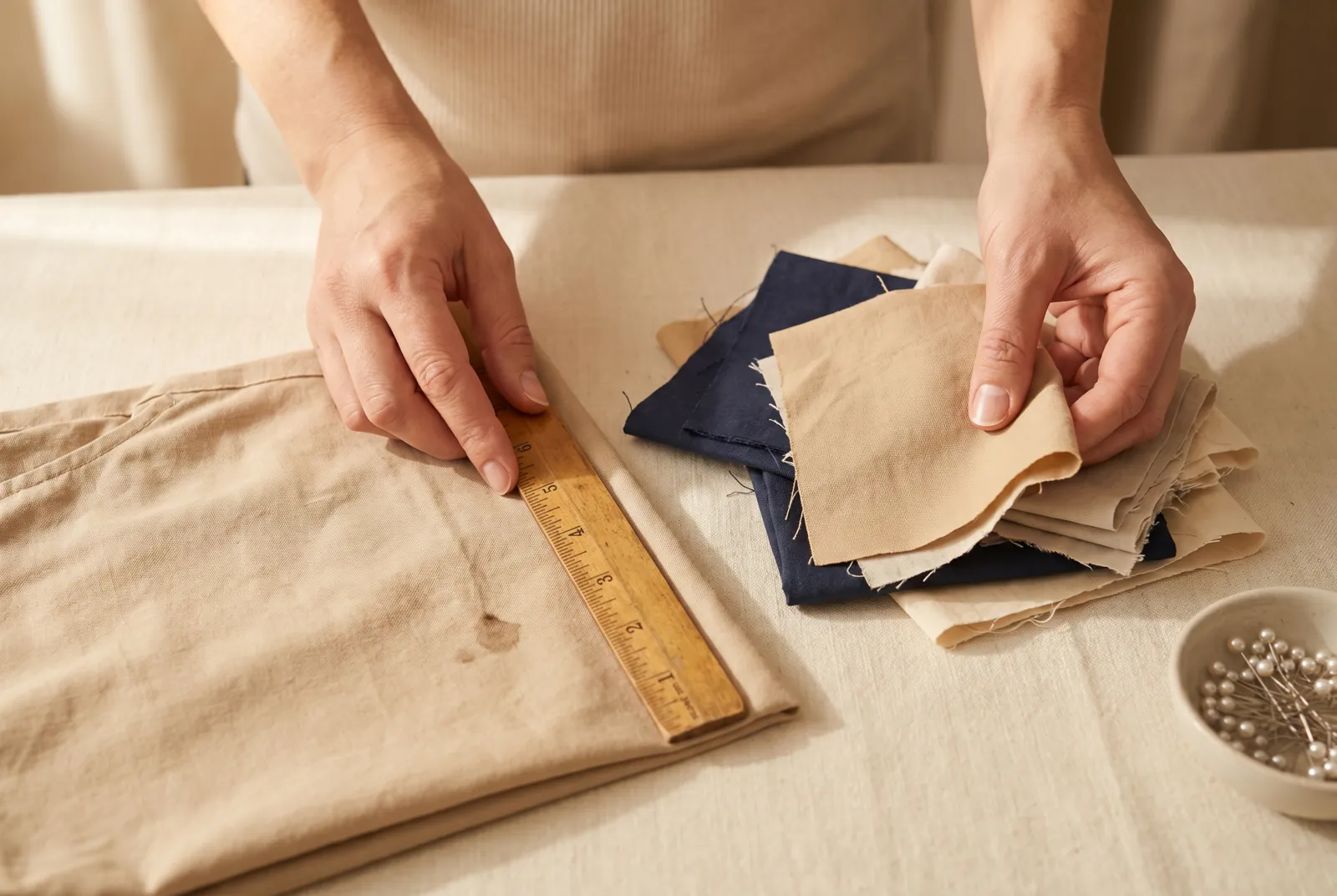 Photo: Measure the stain at its widest point in each direction and note the two numbers.