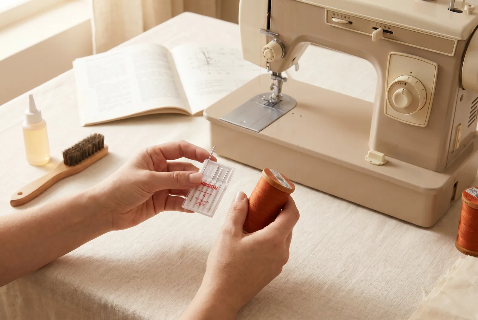 Photo: Match your thread and needle before anything else.