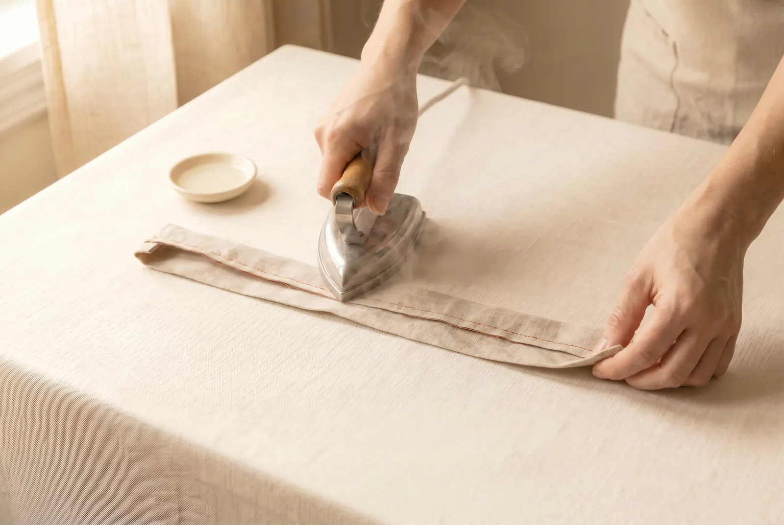 Photo: Press this seam before you go any further, while the tube still opens flat; a seam pressed as soon as it is sewn takes a finish that later pressing cannot give.