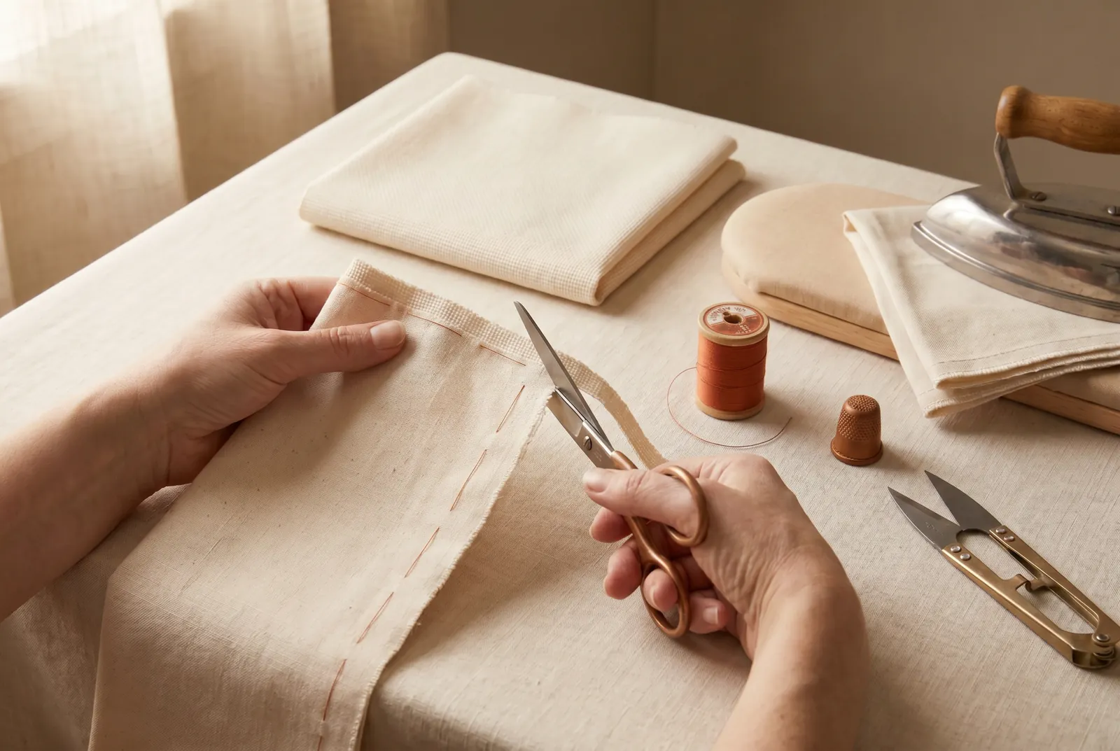 Photo: Keep the selvage out of the seam.
