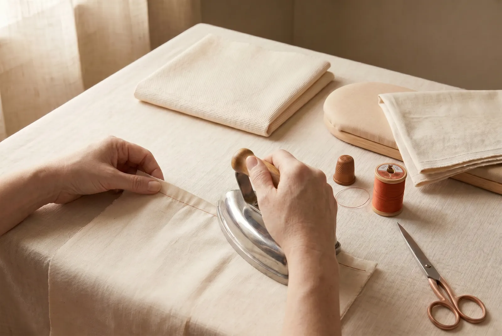 Photo: Press the seam as soon as it is sewn, before any other seam crosses it.
