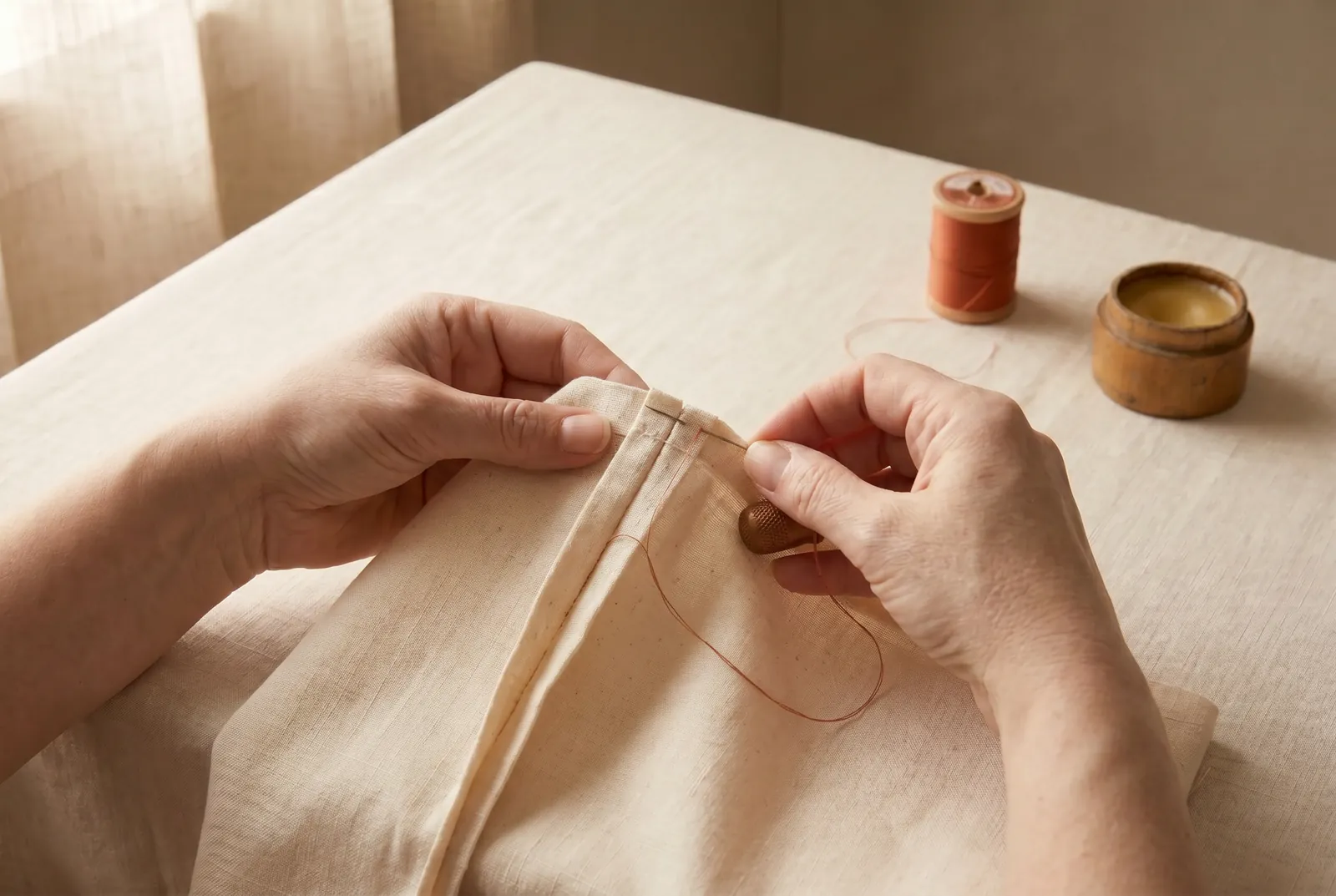 Photo: Finish the raw edges so the seam does not fray with wear and washing.