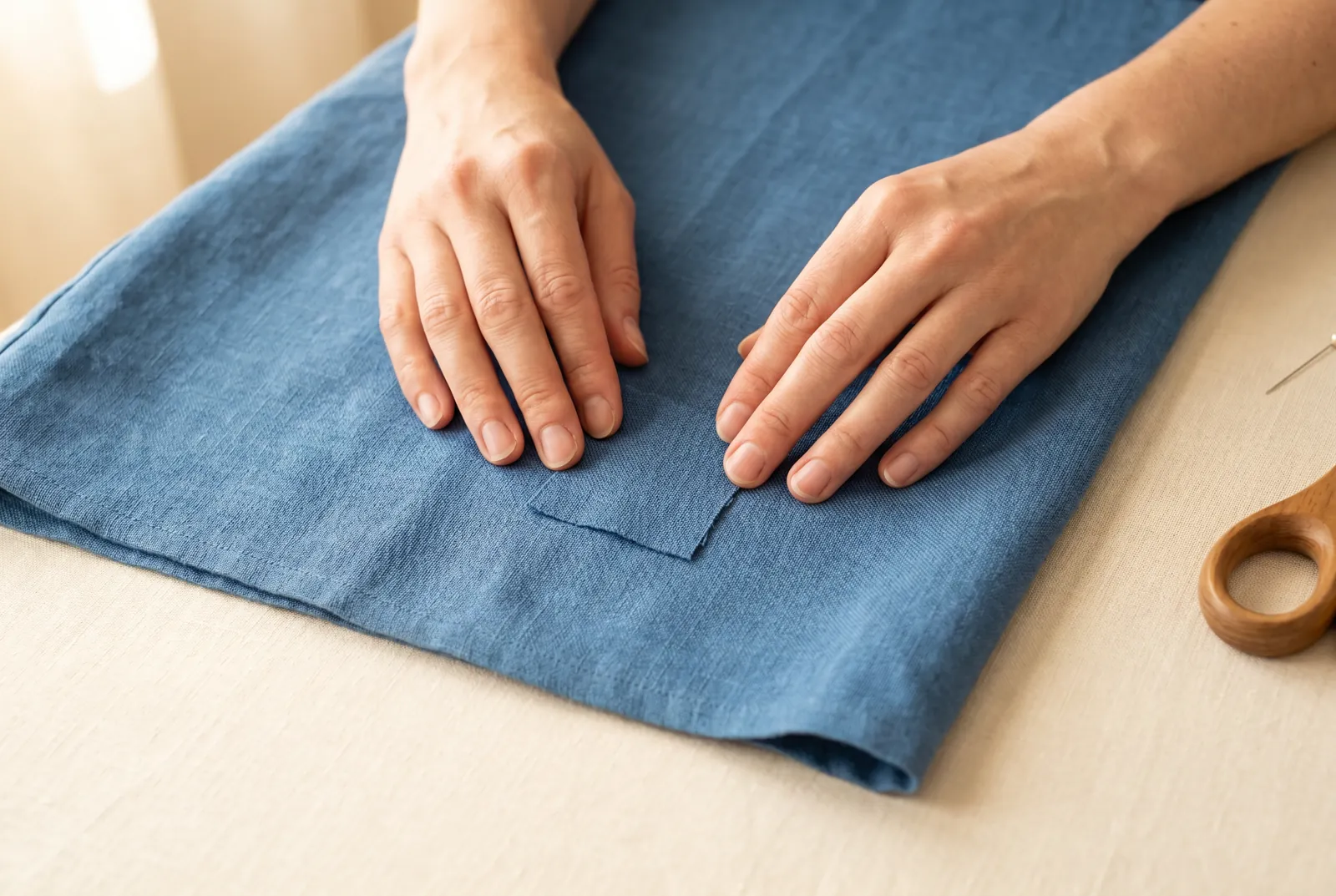 Photo: Carry this into mending: when you cut a patch, lay it so its lengthwise threads run with the lengthwise threads of the garment.