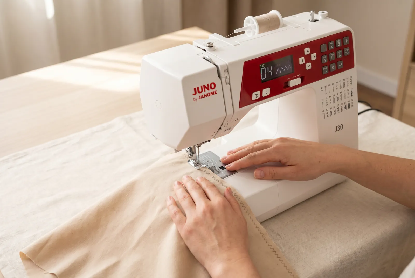 Photo: A raw, unfinished fabric edge frays because the cut threads along it work loose with handling and washing.